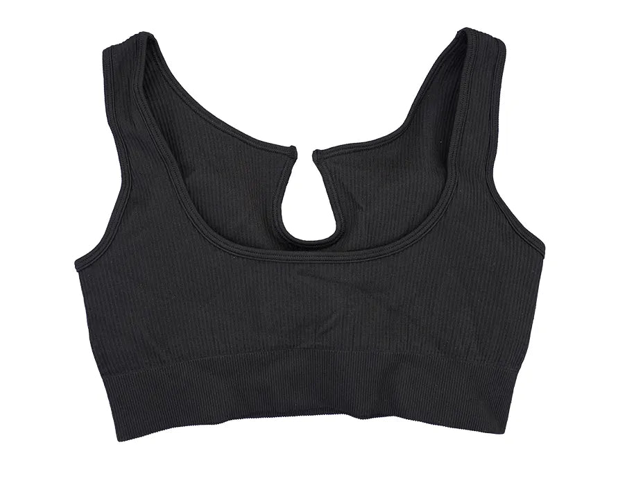 Seamless Ribbed Sports Bra Yoga Bra Workout Gym Top